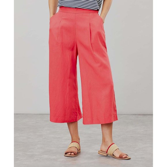 Joules Pants - NWT Womens Size 10 Joules Alexi Crop Palazzo Wide-leg Pants in Bright Poppy
